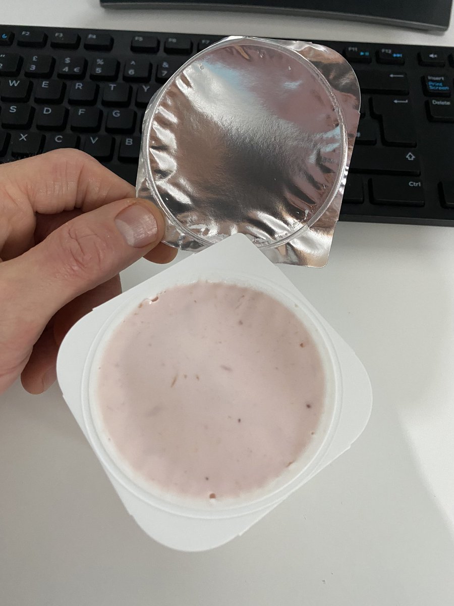 BenRyan258's tweet photo. @gregjames the ultimate the yogurt lid success story right here. An entire lid skin left intact resulting in a clean lid 🏆🏆 https://t.co/Rr0Uz3vAZy