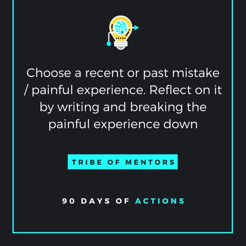 thesynthesisapp's tweet photo. Day 2
Action: Choose a past painful experience &amp; reflect on it by writing and breaking the painful experience down.

Rationale: Reflect heavily on your painful mistakes. Know why it happens, your weaknesses, and how to prevent it from happening again.

#90daysofActions #zeroton https://t.co/f3ZbGHF8HS