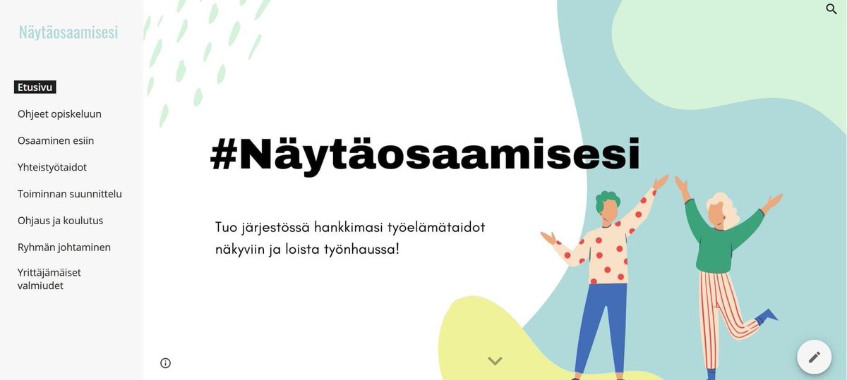 SivisNYT's tweet photo. Näytä osaamisesi -kokonaisuus johdattaa pohtimaan omaa, tulevaisuuden työelämän kannalta merkityksellisistä osaamista. Webinaarit ovat avoinna pilottiryhmälle, materiaali taas on kaikille avoin. Tutustu! 👉 https://t.co/nI0v9SKO6q #näytäosaamisesi #osaaminenesiin #osaamismerkit https://t.co/aAOZoy7NQ5