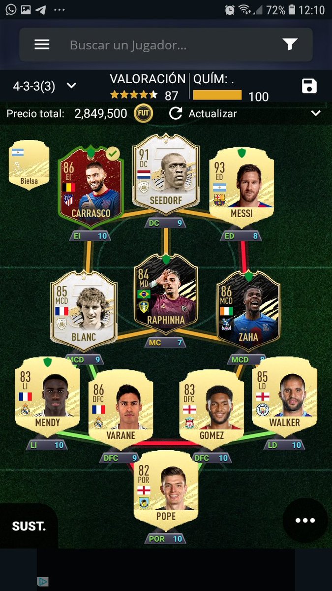 Sesma07C's tweet photo. Que opinas ? @JuniorSintress Algo que me recomiendes para mejorar, así salgo a la cancha después juego 4 4 2. Con Messi y Zaha arriba. https://t.co/D431UoL0S5