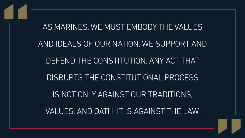 Permissible and Prohibited 

Marines, read MARADMIN 016/21 about permissible and prohibited conduct related to public demonstrations. go.usa.gov/xAEf5