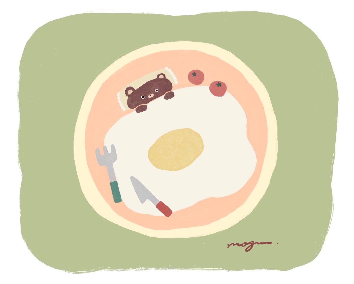 Moguuuu Lineスタンプ販売中 目玉焼きおふとん くま クマ 動物 目玉焼き イラスト イラストレーション Illustration Illust 絵描きさんと繋がりたい イラスト好きさんと繋がりたい