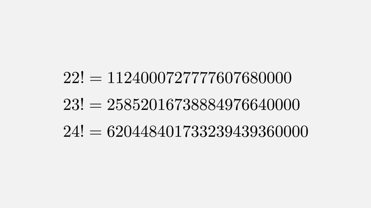 fermatslibrary's tweet photo. These are the only numbers where the number of digits of n! is equal to n. https://t.co/ZG78QKKZpN