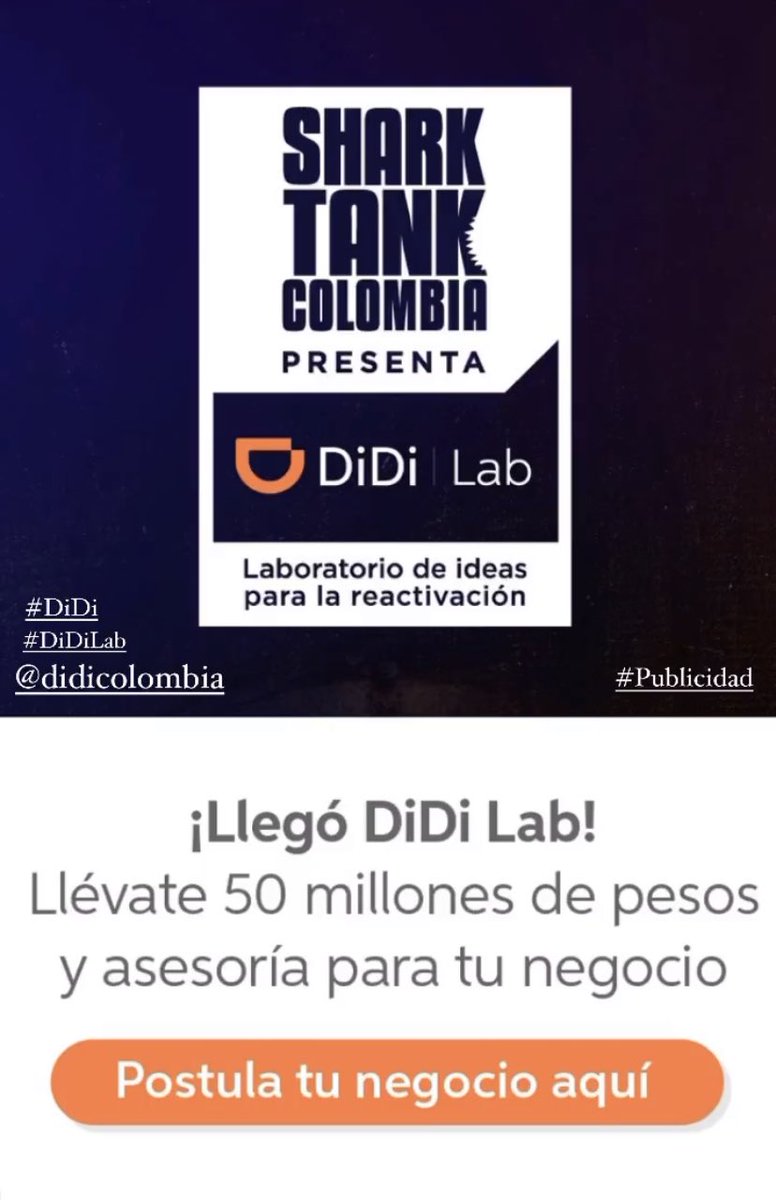 CaceresAnaM's tweet image. #DidiLab Una oportunidad para mentes creativas e innovadoras de Colombia. 

Podrán ganar 50 millones y una asesoría en el centro de emprendimiento de la universidad de Los Andes. @manuelcaicedof_ 
@didicolombia 

didi-shark-tank.firebaseapp.com