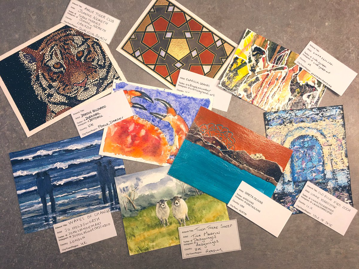 PAEartforacause's tweet photo. 8 NEW #TAE21 cards through the door this morning.... Thank you @JoHoldsworthArt @ThreeTabbies @dorriehol @c0mplexnumber @DaisyWings2 @golivas @Linda_Sgoluppi and @lynneforrester They have arrived safe and sound! #ArtFundraiser for @L_I_N_C https://t.co/wdE1VVCajm