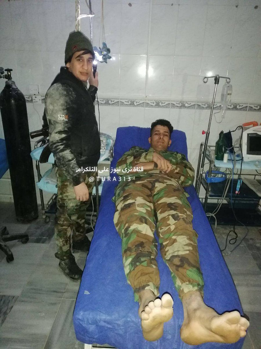 Images of two  #PMU members injured in the reported  #IDF strikes on the  #Syria/ #Iraq border.