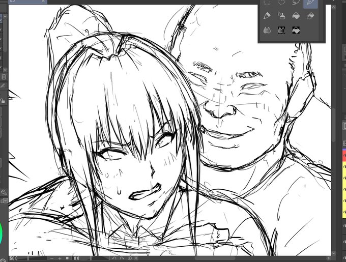 初めて下書きもデジタルでやってるけどどうも慣れない
速度はアナログの方が上。
やり直し出来るから精度はデジタルの方が上がるけど 