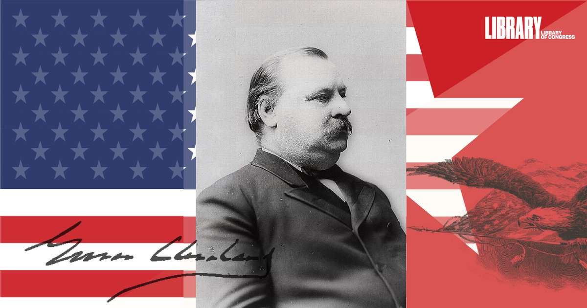 The Library's vast papers collection of Grover Cleveland —lawyer, governor of New York, and the only president to serve two nonconsecutive terms — has been digitized and made available online:  http://loc.gov/collections/grover-cleveland-papers/about-this-collection/?loclr=twloc  #PresidentsAtTheLibrary