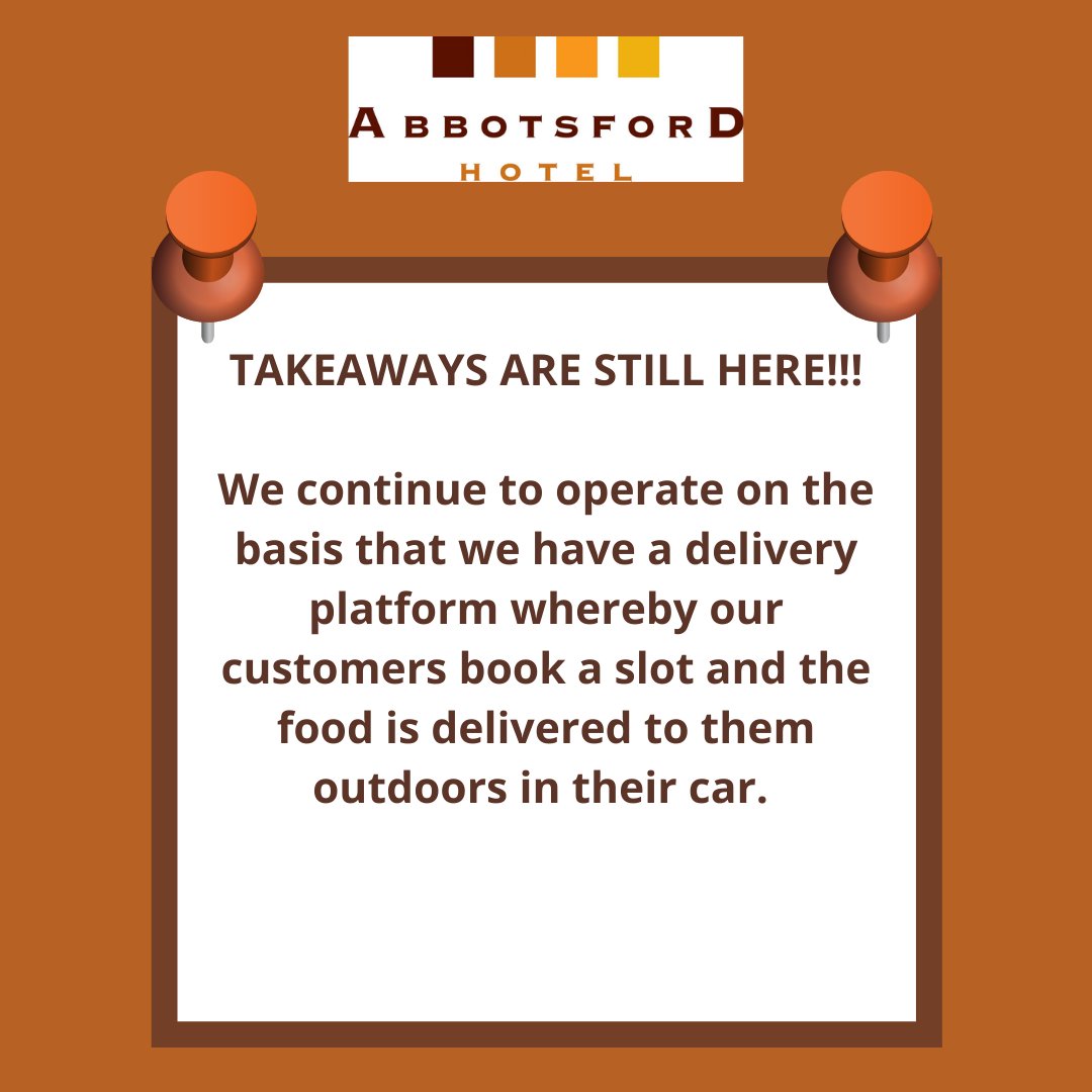 .
Following the Scottish Government's announcement today we wish to assure our customers that we continue to provide takeaway meals.
This week we will designate a specific area in our carpark for takeaway customers to have their food delivered in an even more straightforward way.