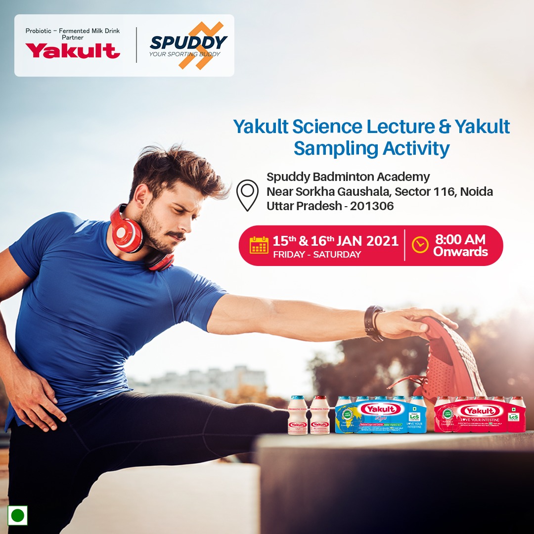 YakultIndia's tweet photo. #Yakult in association with Spuddy Badminton Academy as a #probiotic partner will conduct a science lecture and #samplingactivity at #Noida and #Ghaziabad, based on scientific research findings conducted on the Athletes at Loughborough University. https://t.co/9sxTDXEiCt