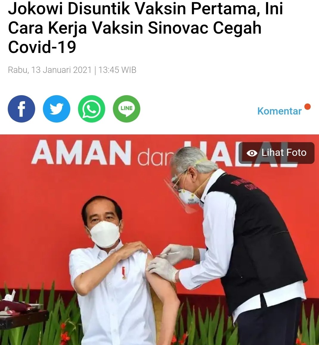 SantikaVeliz's tweet photo. Jokowi Disuntik Vaksin Pertama, Ini Cara Kerja Vaksin Sinovac Cegah Covid-19
https://t.co/6GzGGAFzY3 https://t.co/jayYxbcN8G