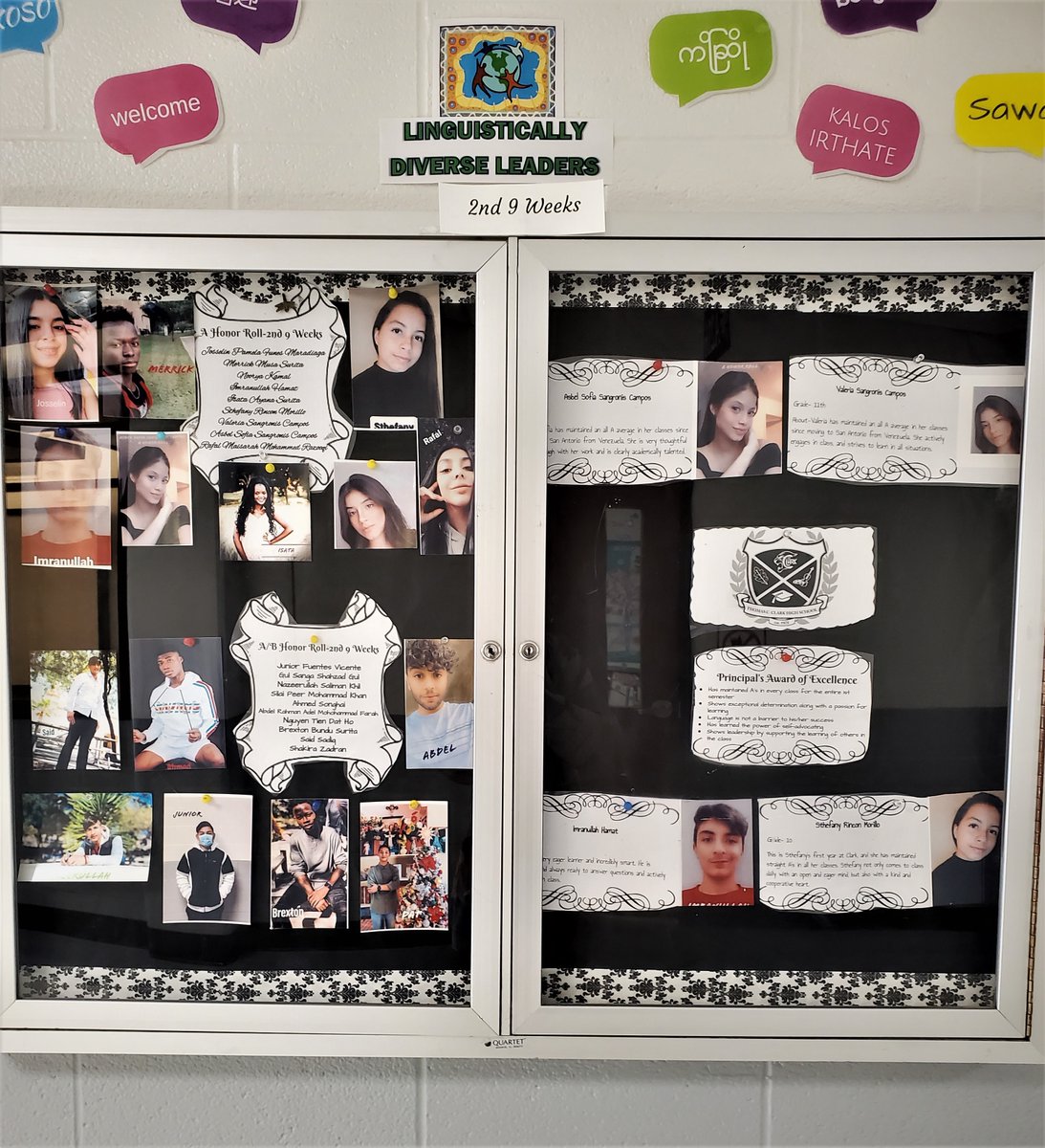 ZambranoClarkHS's tweet photo. #ClarkESL A/B, A, & Principal's Award of excellence for MP2 & Semester 1. We are immeasurably proud of you! @Trish_Zinn @everything4esl @ShannonRange1 @mrsmcfarland123 @ClarkTxLib @NISDClark @ClarkCounsDept @Clark_Cougars @Clark #LoveLanguageDiversity β₯οΈππ https://t.co/2wbwGnyb50