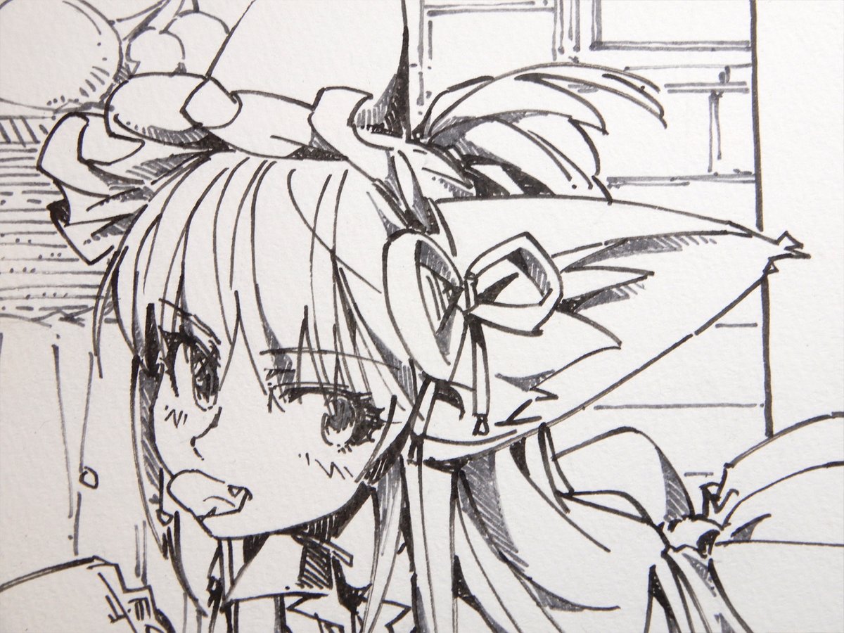 線画。紙が小さめで描きやすかった。 