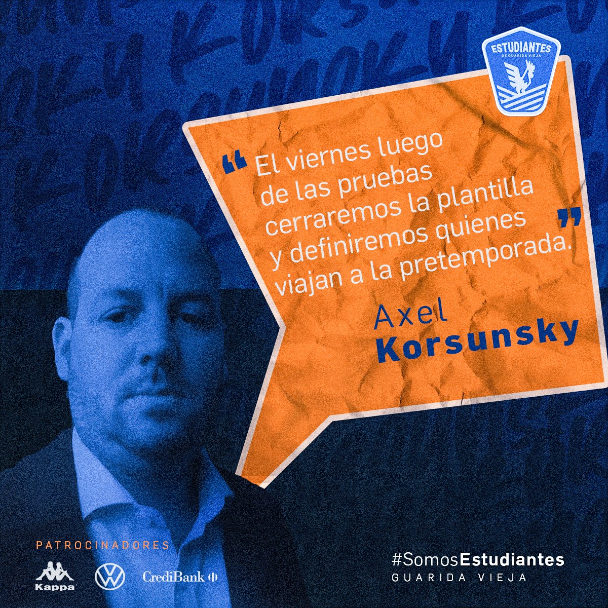 EstudiantesGV's tweet photo. << PRETEMPORADA >>

Con el fin de cerrar la plantilla actual, nuestro DT asistirá a la prueba de jugadores organizada por @esequibia prevista para este viernes 15 de enero.

Somos Estudiantes, 
somos Guarida Vieja!!

#EstudiantesGV #esequibia https://t.co/4sgu2ZuMkl