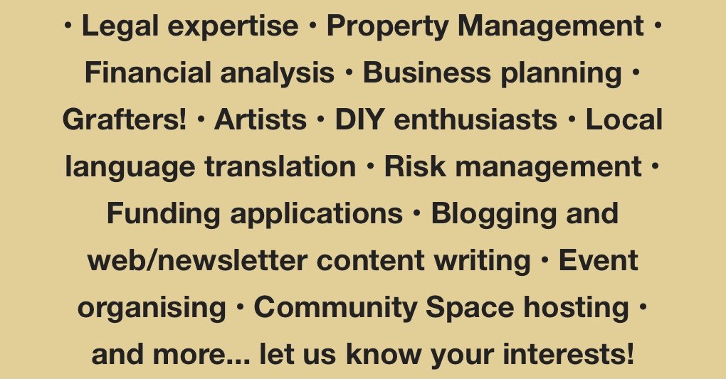 Interested in what help we'll need this year? If you can support us by volunteering your expertise to help make the hub a reality please get in touch.