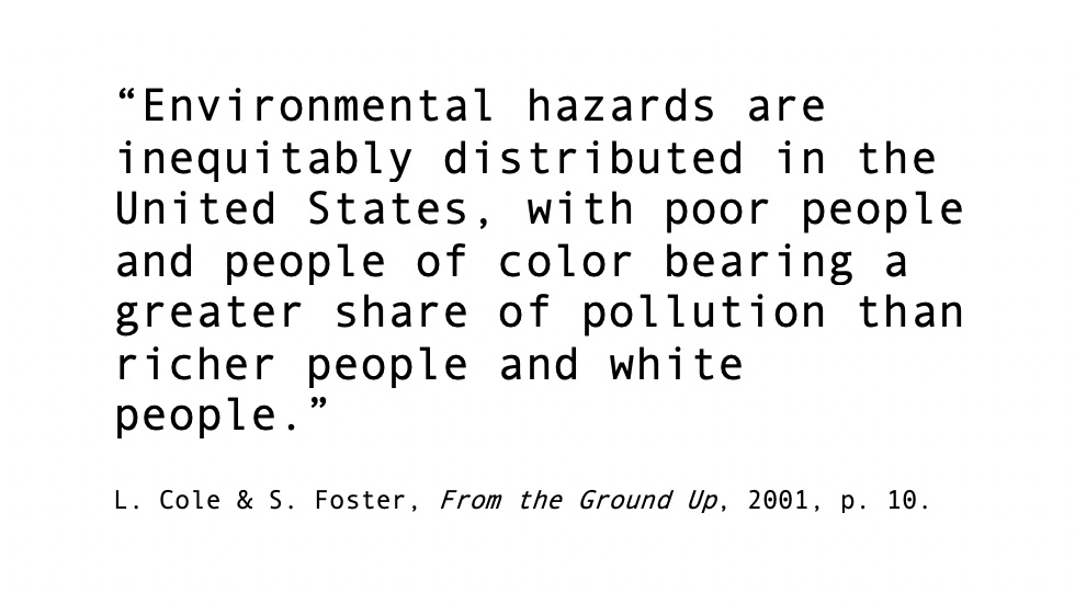 In "From the Ground Up", Luke Cole and  @SheilaRFoster shed light on a disturbing pattern in the location of toxic waste facilities in the  #US: these are disproportionately located in minority and poor areas. This is an instance of  #EnvironmentalRacism. (1/11)