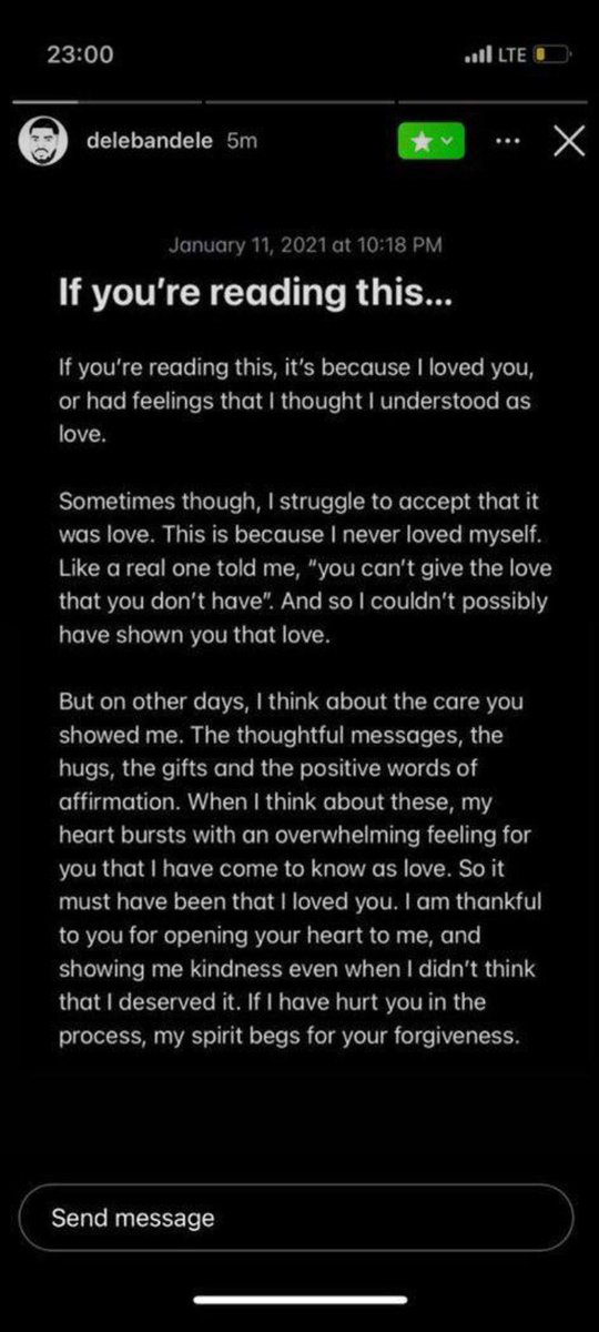 Apholerbee's tweet photo. "Life is like a party. When you stop having fun, leave" Please DON'T!!!

I don't know Dele before his story came up and I feel this broken. Now imagine how it'll be for his Friends and Family.

Suicide is never the Option.

RIP Dele.. May God forgive his shortcomings 🕊 💔 https://t.co/g5up4NQhi0
