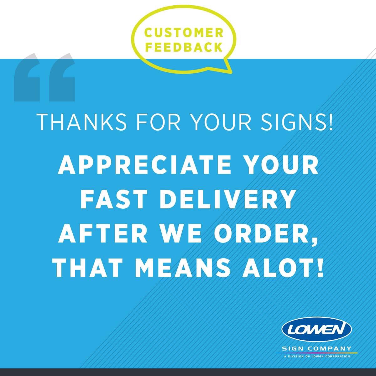 LowenSign's tweet photo. Did you know that Lowen Sign Company has the fastest production time in the real estate sign industry? Most orders are produced in 3 days or less after order approval! #realtor #agent #realestate #realestateagent #realestatesigns #customerservice #fastdelivery #realestatelife https://t.co/jh17Qh8OYR