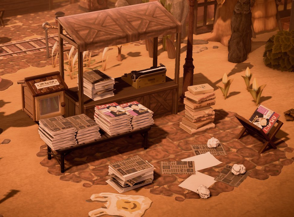 moonlitplays's tweet photo. Hot off the press 

#acnh #AnimalCrossingNewHorizons #acnhinspo #ACNHDesign #spacewestern https://t.co/jvJy5xo0VY