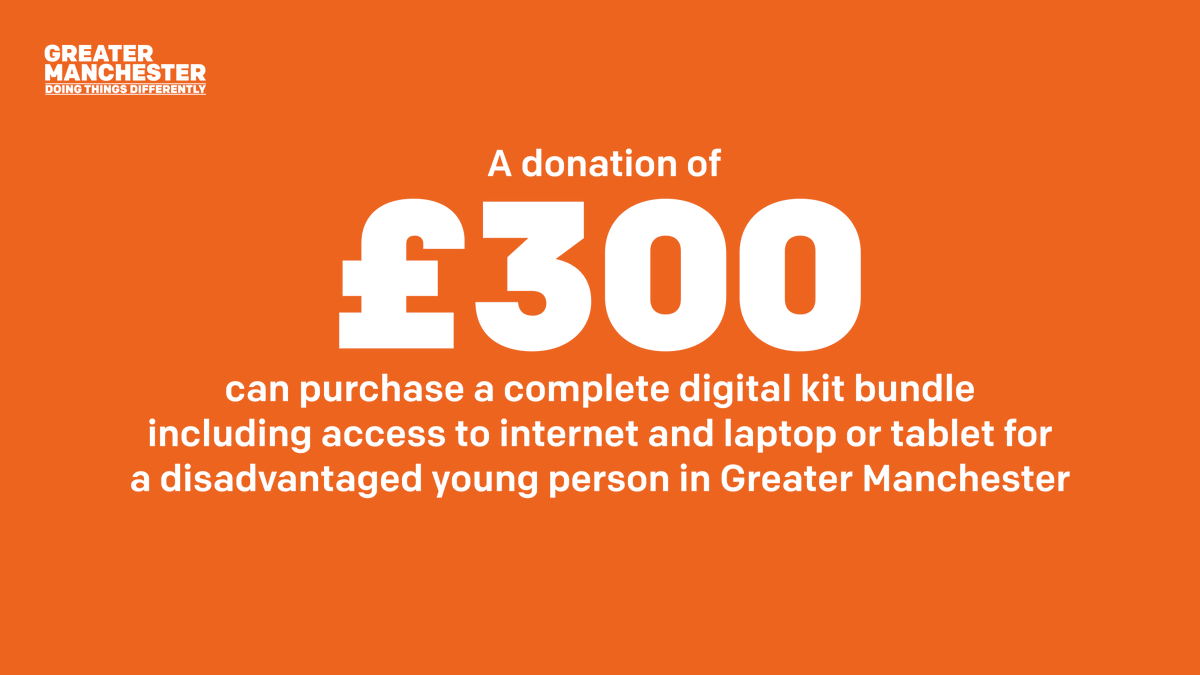 @SirRichardLeese <a href="/MENnewsdesk/">Manchester News MEN</a> <a href="/gmpolice/">Greater Manchester Police</a> <a href="/GMCAdigital/">GMdigital</a> 💡 Here’s how businesses can get involved and pledge their support.

A £300 donation can purchase a complete digital kit bundle, including access to internet and laptop or tablet for a disadvantaged young person in Greater Manchester. 

👇