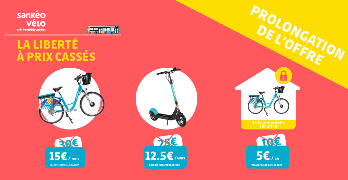 JeanfrancoisPo's tweet photo. Parce qu’une nouvelle année ne peut commencer sans bonnes nouvelles, alors en voici une, l’offre vélos &amp; trottinettes est reconduite en 2021 😍
Une autre promotion devrait voir le jour très prochainement, restez connectés 🥰 https://t.co/4K6h8H8EQw