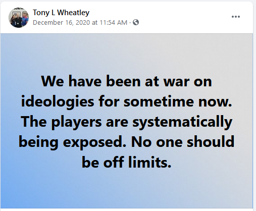 First is Tony Wheatley, who helped organized a rally that ended with the governor hung in effigy. In the month leading up to the attack on the U.S. Capitol on Jan. 6, Wheatley posted inflammatory messages on his personal Facebook page that "no one should be off limits." (2/11)