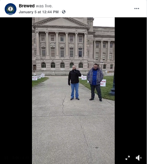 Andrew Cooperrider often uses his business Facebook page to post political messages. According to that page, Cooperrider was present at the early January 2021 rally where a sign that said “make hanging tyrants great again” was placed on the Capitol grounds. (4/11)