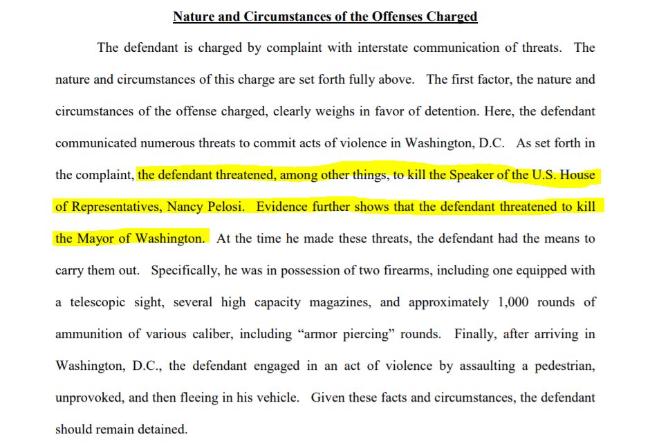 EricFlackTV's tweet photo. BREAKING 🚨: Newly filed court federal documents show Colorado man in town for pro-Trump rally at the US Capitol threatened to kill @MayorBowser and @SpeakerPelosi. "Defendant transmitted numerous communications to several individuals in which he threatened to commit violence" https://t.co/TWYRkGS1Qf