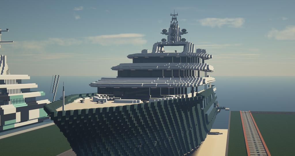 Mathyslemarin1's tweet photo. Inspiré du Flying Fox, yachts minecraft de 356 blocs de long https://t.co/daEr3AeQqR