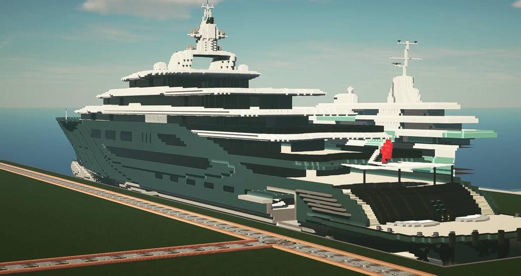 Inspiré du Flying Fox, yachts minecraft de 356 blocs de long