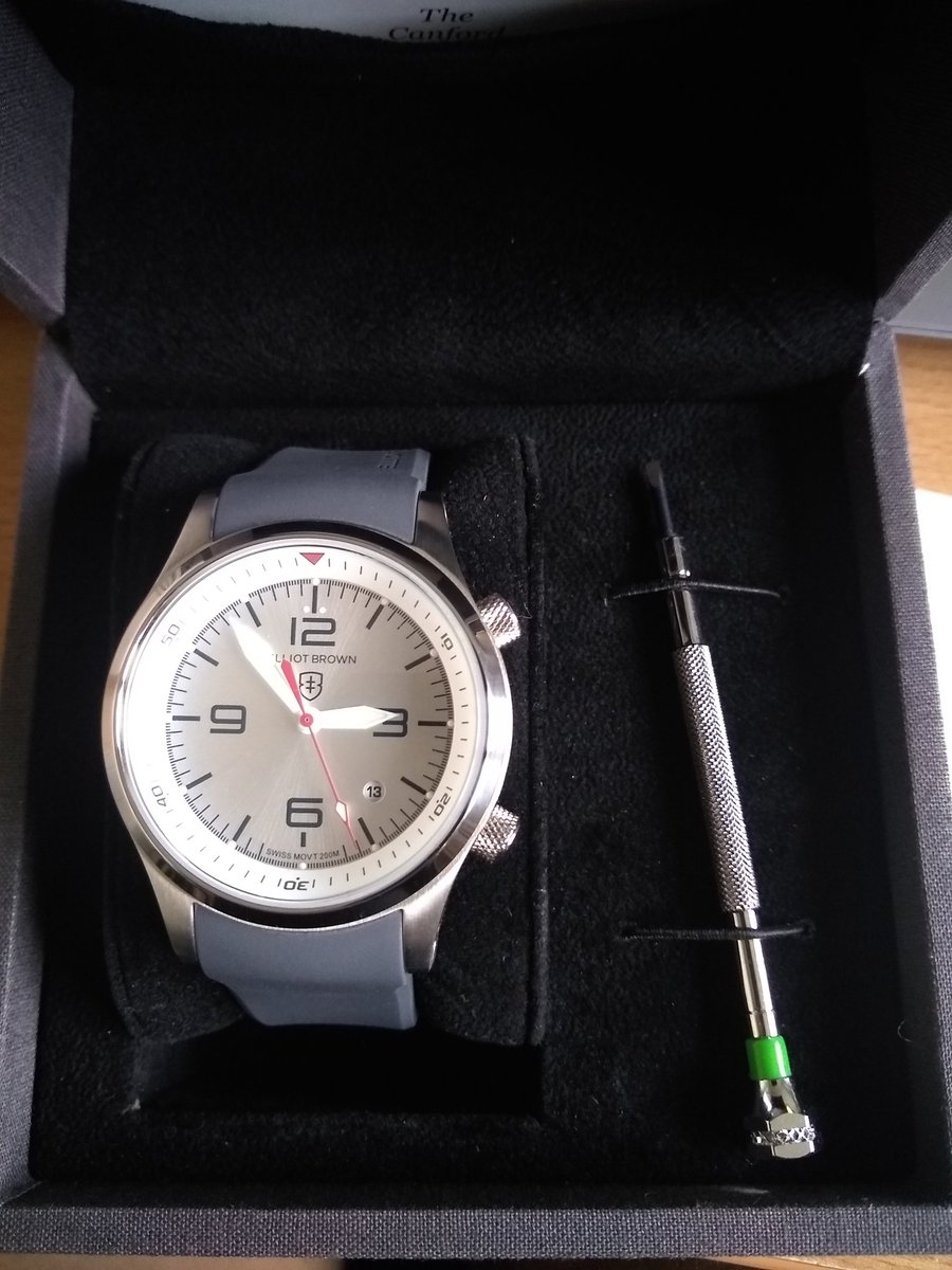 Wow! Just wow! 😮 What a beautiful piece of Engineering by @EBwatches . I was fortunate enough to win this watch in the @TotalMTB_  Christmas raffle. I'm going to have to start on the weights before wearing this heavyweight!! 🥰😎
#wornbyadventurers #goatmtb