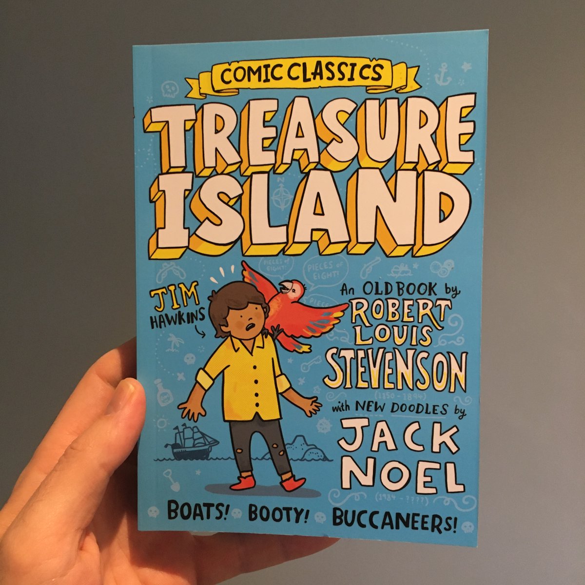 My book TREASURE ISLAND came out last week … but all the bookshops were shut. As IRL perusal is currently illegal please enjoy a thread of inside bits for a virtual browsing experience.First, you'd pick it up. It's little, blue, different…