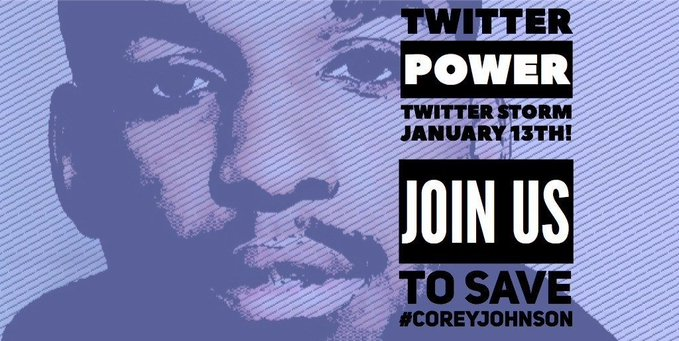 KarineOmry's tweet photo. HAPPENING TODAY! Join our Twitter storm between noon and 2 pm EST. #CoreyJohnson is scheduled to be executed by the Trump administration tomorrow. We can't remain silent, together we can #HelpSaveCorey!
@shaunking @ACLU @TheCollectiveD1 @DeathPenaltyAct https://t.co/R90q0HmK0n