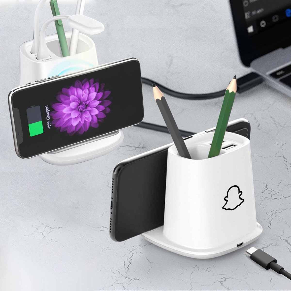 DocuSource's tweet image. New year, new products!

We love the All-Purpose Wireless Charger Pen Holder with Dual USB Output.  It gives your desk a little something extra, don&apos;t you think?

#promotionalproducts #newproduct #wirelesscharger #workfromhome #employeegifts #corporategifts #virtualconference