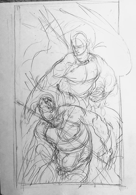 #MohnLeda's sketches for Book of Revelation zine 