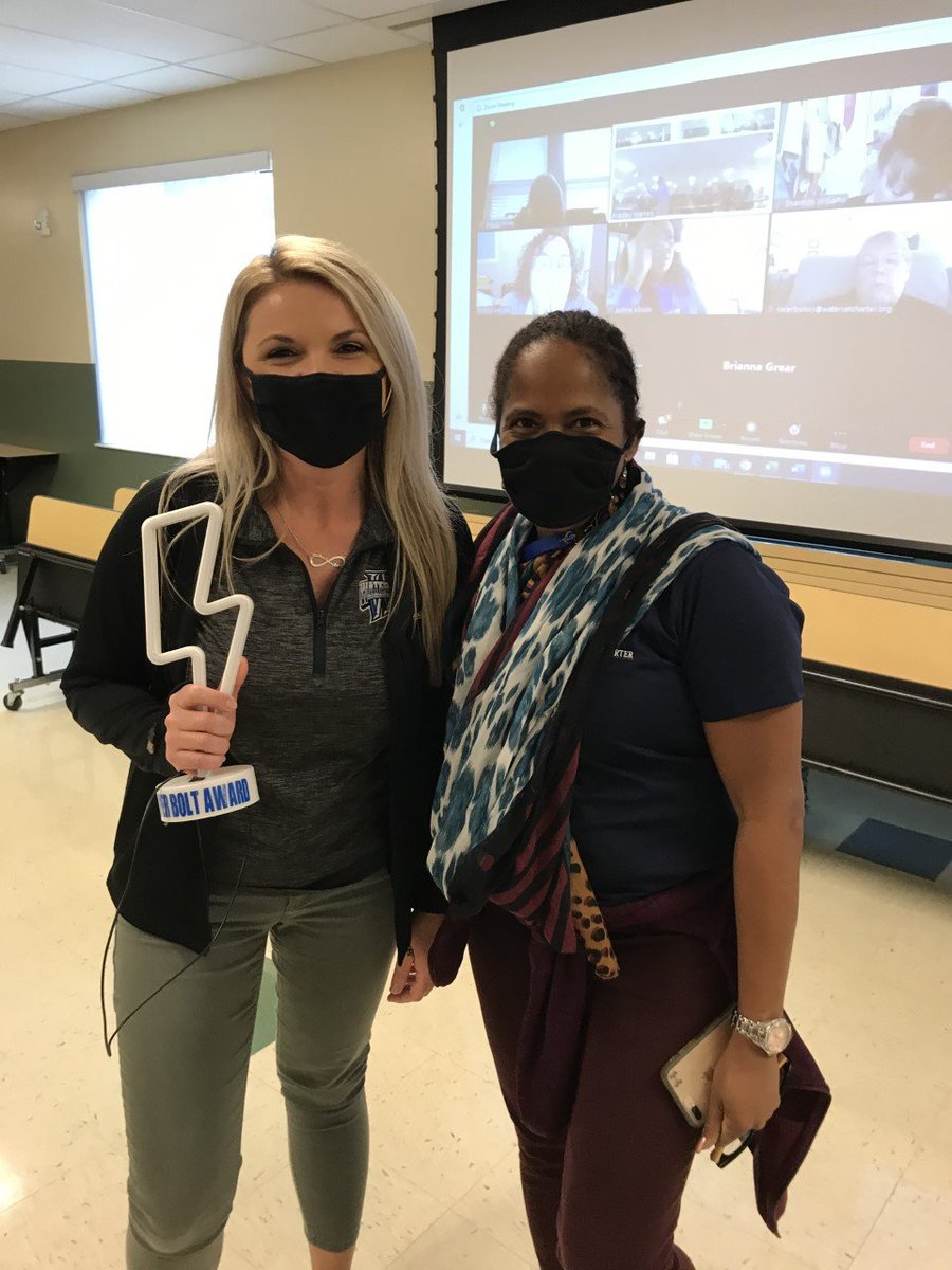 WatersetLightn1's tweet photo. Waterset is proud to announce this month's SuperBolt Staff Members!  Mrs. Collazo honored Team Lead, Ms.Keating, Mrs. Gann recognized new Kindergarten teacher Vanessa Mangroo, and Mrs. Harris recognized Enrollment Administrator Kate Rutledge. @LTMorris_EDU @Marilor36138965 https://t.co/nGZeMY6gSL