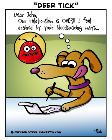 evilcrayon's tweet image. Their relationship bites. 
#deertick #deartick #dearjohnletter #insect #bloodsucker #cartoon #puns #idioms #wordplay #funny #meme #lol #dog #lymedisease