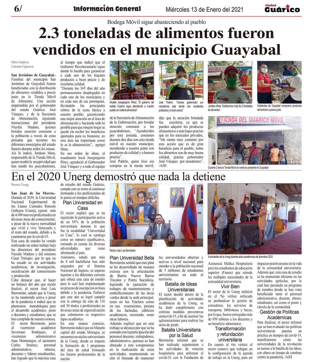 #InfoGeneral📰 2.3 toneladas de alimentos fueron vendidos en el municipio Guayabal 🛒

#EnUnidadPatriótica
#EnCuerpoYAlmaPorGuárico