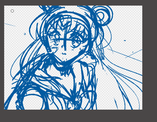 ラフ兼下描き→清書→線画完成→完成 