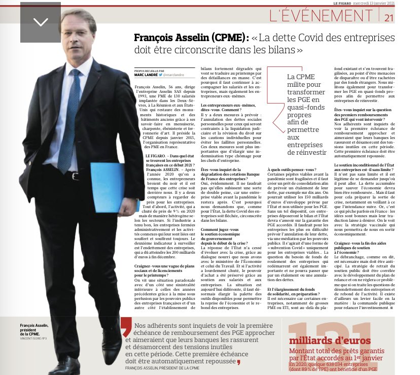 Intervention très pertinente de ⁦<a href="/AsselinFasselin/">François Asselin</a>⁩ ⁦<a href="/CPMEnationale/">CPME</a>⁩ dans ⁦<a href="/Le_Figaro/">Le Figaro</a>⁩ de ce jour.
