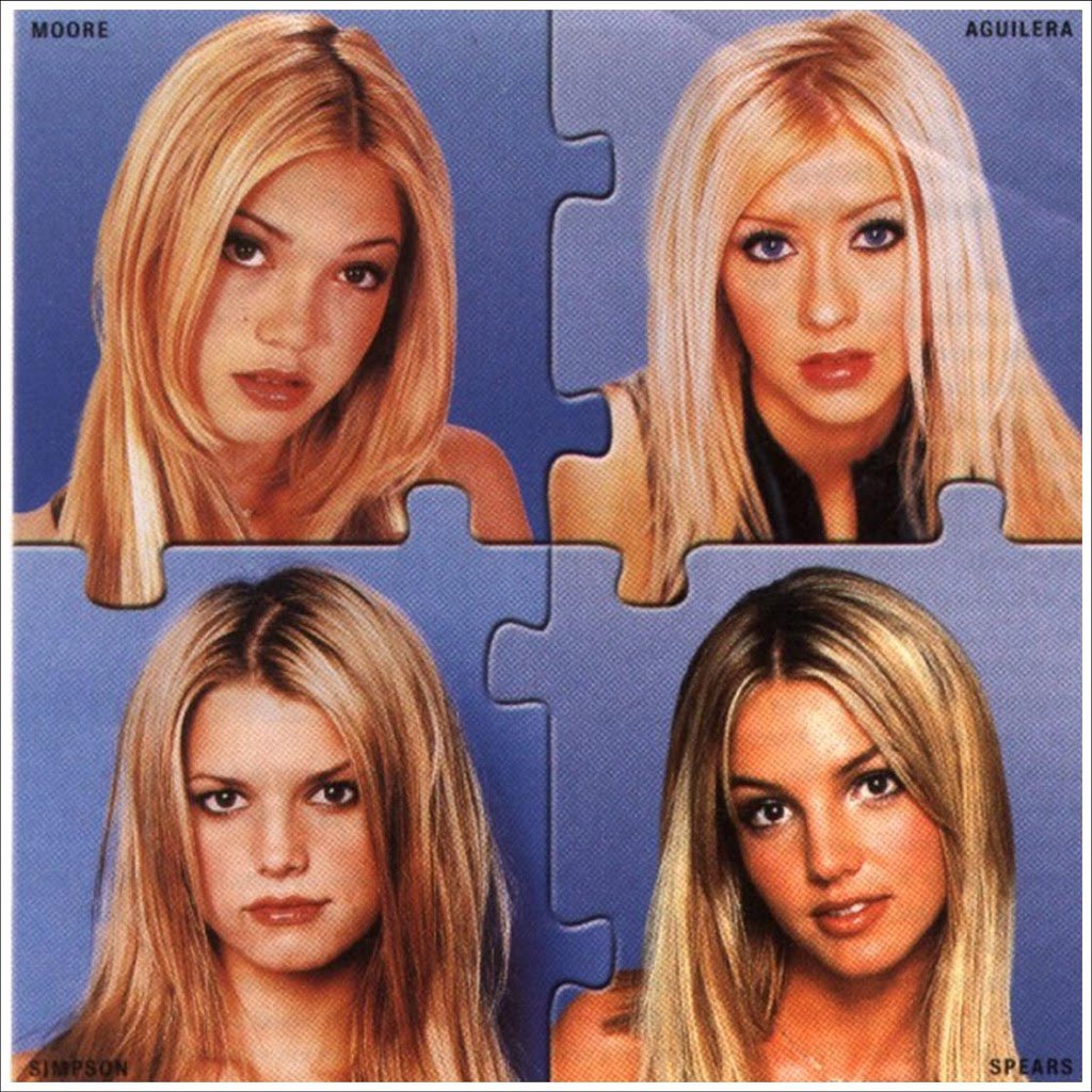 now this user claims both Britney and Xtina were blonde as if Xtina copied her hair color lol but fails to mention Christina is the only natural blonde, Britney started as her natural brunette self. Xtina is the only one with blue eyes next to their peers Jessica and Mandy.
