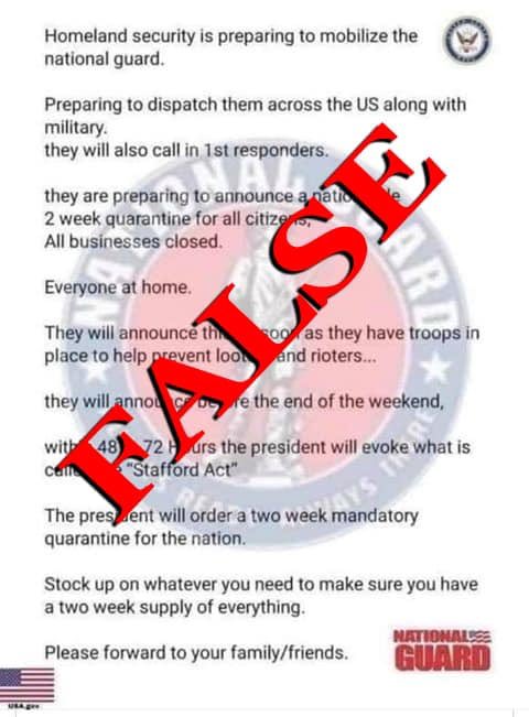 This flyer  is circulating on social media and in public, please be aware, that it  is fake and the information is untrue.
