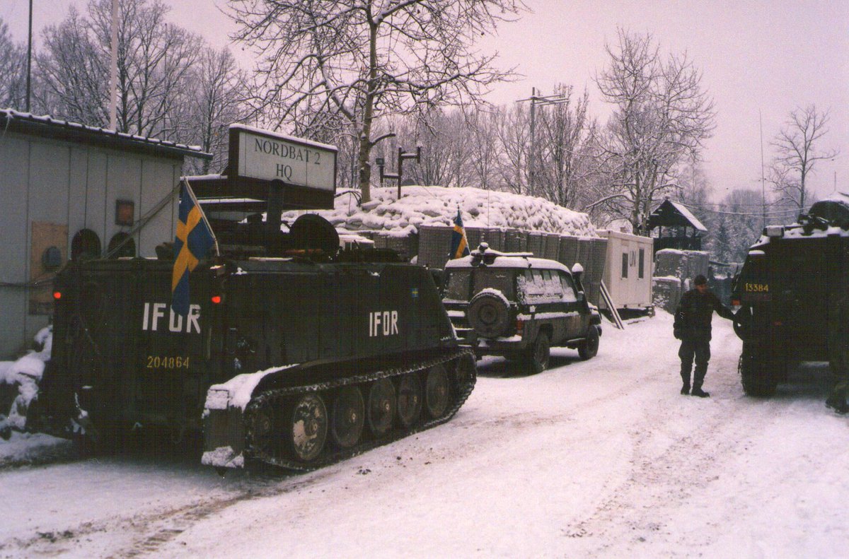 AGardberg's tweet image. 25 years ago 13 Jan 1996, D+24: Former #UNPROFOR  #NORDBAT2 changed name to #SWEBN and came under #IFOR #NORDBRIG command in #Bosnia. Soon afterwards a Swedish #PBV302 hit a mine in Ozren Salient, 4 soldiers badly wounded. Bad start for the operation.