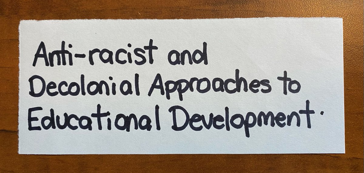 "Anti-racist and Decolonial Approaches to Educational Development" with Aisha Haque <a href="/WesternU/">Western University</a> <a href="/westernuCTL/">Centre for Teaching and Learning</a> 

Discussion Topic Session (DTS) - #EDC21CCC

edc.stlhe.ca/conference-202…