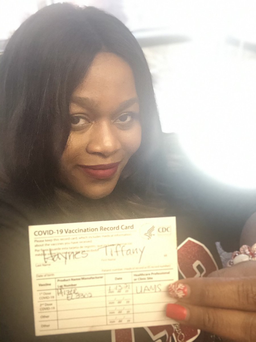 thaynesz's tweet photo. Read the scientific evidence โ
Talked to my Drโ
.
Rolled-up my sleeveโ
.
The vaccine is just part of my COVID prevention plan. I will continue to mask-up, wash my hands, and keep my distance to keep my family, friends, and community safe @uamshealth #maskupUAMS #UAMSGotMyShot https://t.co/GPnOVznDOR