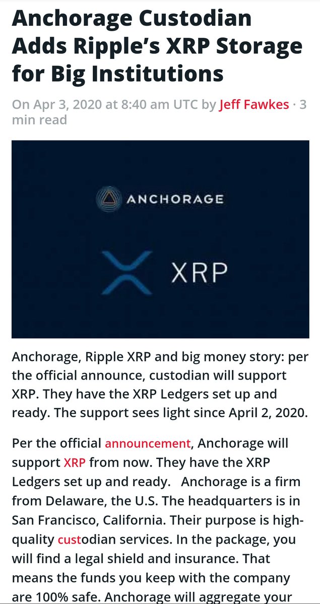 🔥 JUST IN: XRP custodian Anchorage just became the fist federally chartered digital asset bank by obtaining national bank charter from from OCC occ.gov/news-issuances… #XRP #XRPCommunity #crypto #blockchain