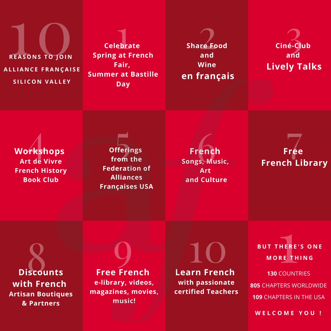 Join the Alliance Française Silicon Valley!
Win a bottle of champagne! afscv.org/about/become-a…