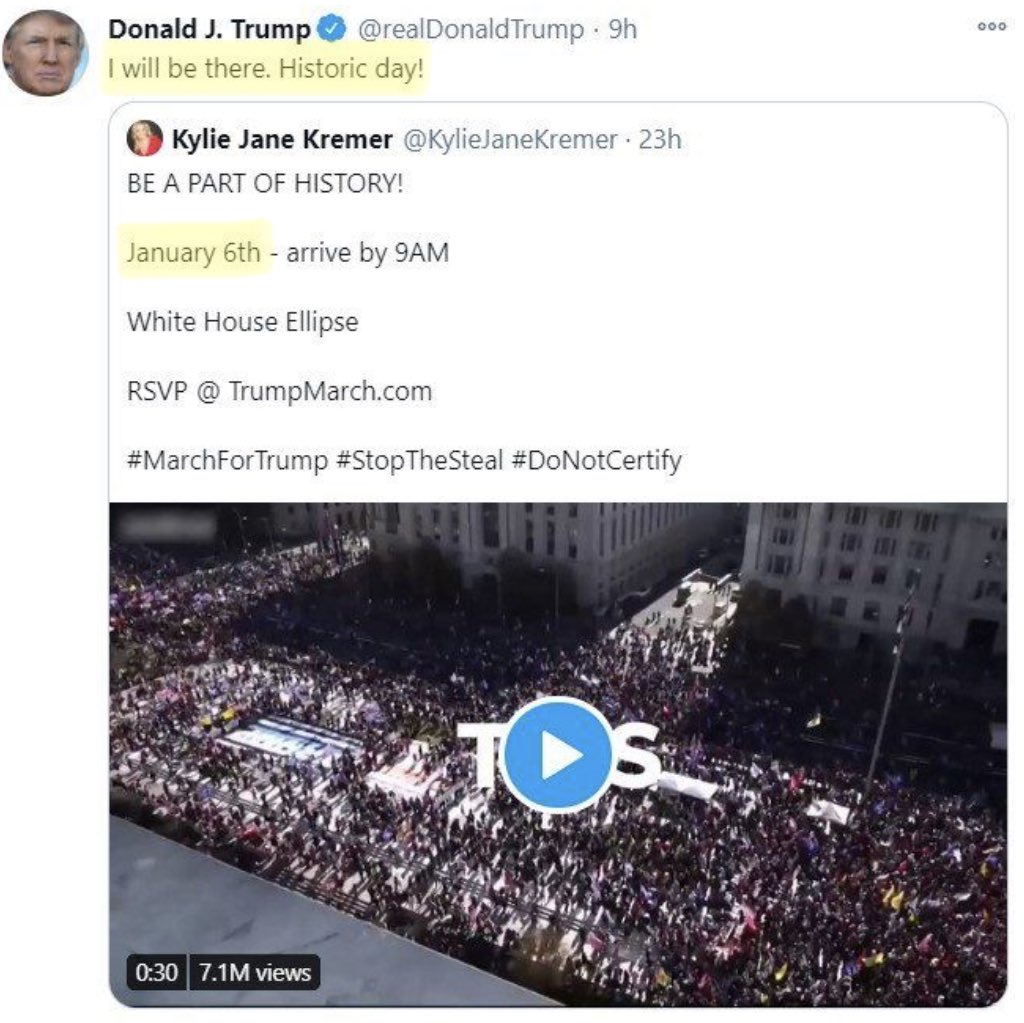 BillieJRoxx's tweet photo. @jameshohmann Yeah, it WAS pre-planned before his official incitement speech. https://t.co/9gkV0DxA2f