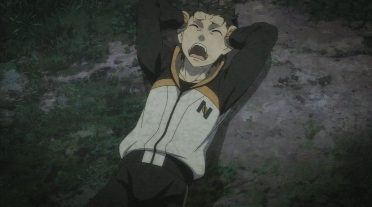 What I said earlier about Otto understanding Subaru's struggle is evidenced by these momentary flashes Otto has in his mind, of Subaru and his own childhood. The narration or Otto himself don't tell us anything, because they don't HAVE to—the idea is perfectly conveyed visually.