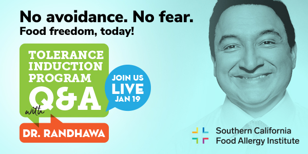 tpircnow's tweet photo. January 19th, 2021 at 11:00 a.m. PST. Don’t miss LIVE with Dr. Randhawa to ask your questions and learn more about the Tolerance Induction Program (TIP). 

RSVP Now at https://t.co/iv4CUF9iwZ

#socalfoodallergy #foodfreedom #webinar #allergies #foodallergies #doctor #anaphylaxis https://t.co/T2k7UbnL7K